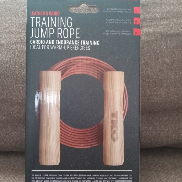 Leather & wood training jump rope - Picture 2 of 2